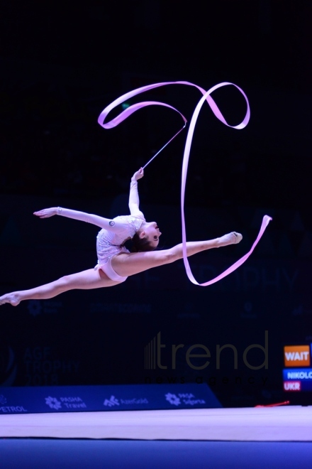 The best moments of Day 2 of Rhythmic Gymnastics World Cup in Baku. Azerbaijan, Baku april 28 2018