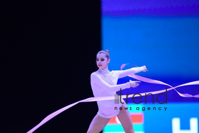 The best moments of Day 2 of Rhythmic Gymnastics World Cup in Baku. Azerbaijan, Baku april 28 2018