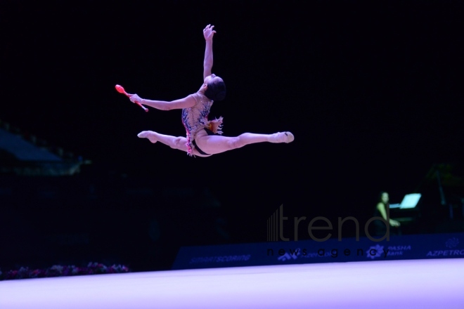 The best moments of Day 2 of Rhythmic Gymnastics World Cup in Baku. Azerbaijan, Baku april 28 2018