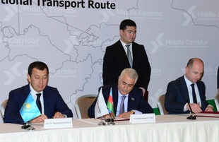 Participants of Trans Caspian International Route approve new tariffs in Baku . Azerbaijan, Baku, may 8. 2018

