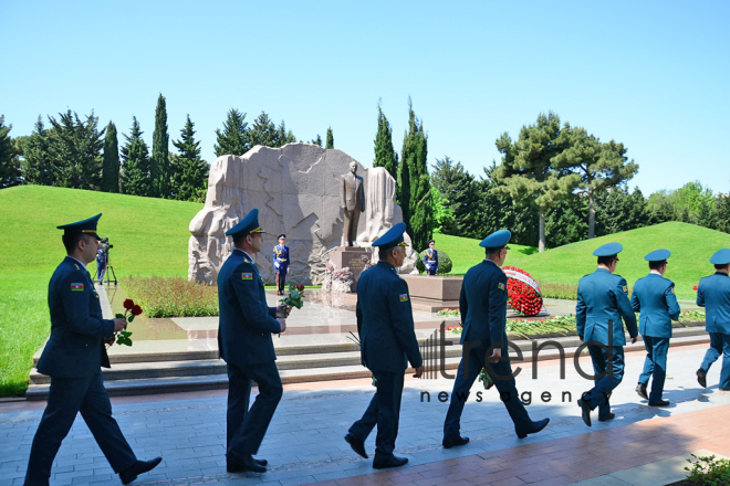 Azerbaijanis mark 95th birthday anniversary of National Leader  Heydar Aliyev . Azerbaijan, Baku, may 10. 2018