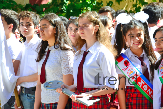 Azerbaijani schools celebrate Day of Farewell Bell. Azerbaijan, Baku,  14 June  2018