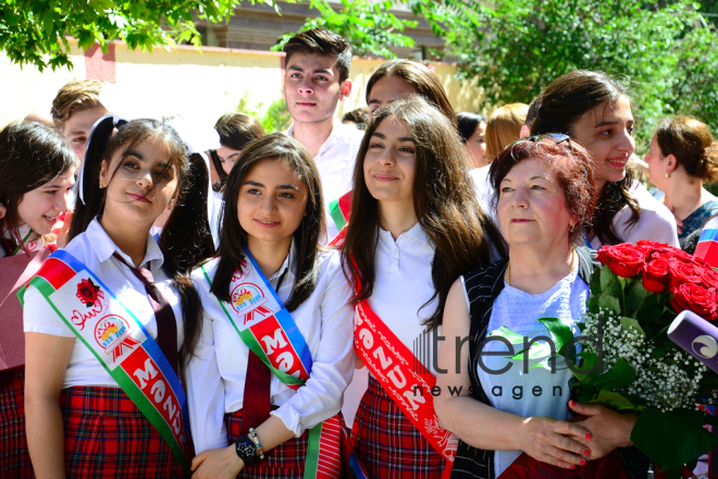 Azerbaijani schools celebrate Day of Farewell Bell. Azerbaijan, Baku,  14 June  2018