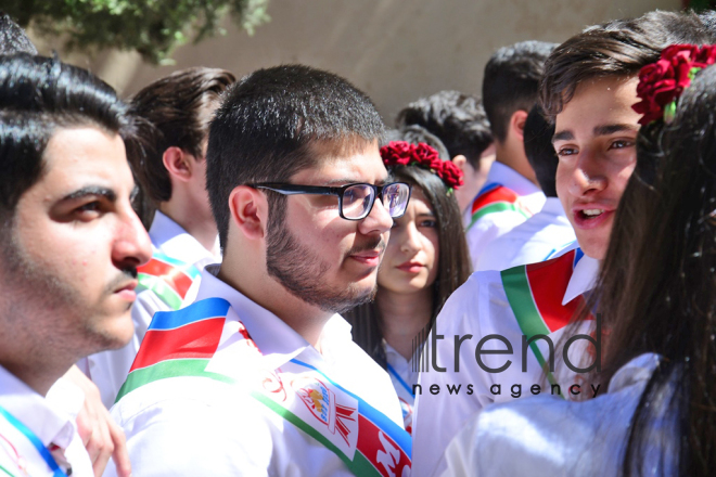 Azerbaijani schools celebrate Day of Farewell Bell. Azerbaijan, Baku,  14 June  2018