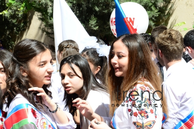 Azerbaijani schools celebrate Day of Farewell Bell. Azerbaijan, Baku,  14 June  2018