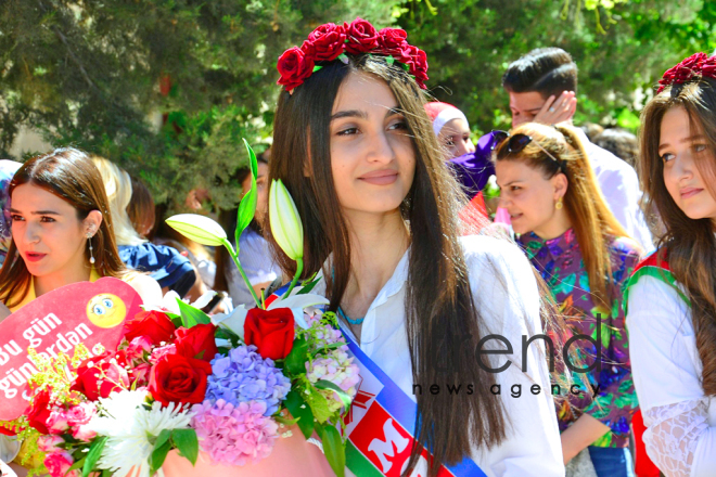 Azerbaijani schools celebrate Day of Farewell Bell. Azerbaijan, Baku,  14 June  2018