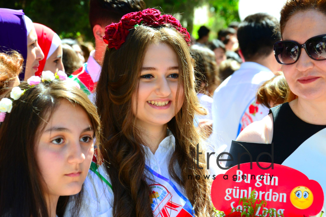 Azerbaijani schools celebrate Day of Farewell Bell. Azerbaijan, Baku,  14 June  2018