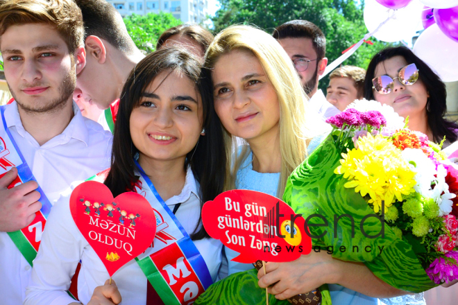 Azerbaijani schools celebrate Day of Farewell Bell. Azerbaijan, Baku,  14 June  2018