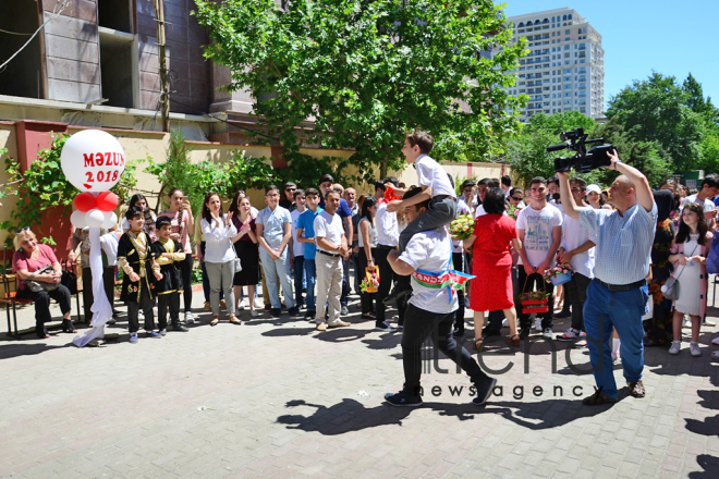 Azerbaijani schools celebrate Day of Farewell Bell. Azerbaijan, Baku,  14 June  2018