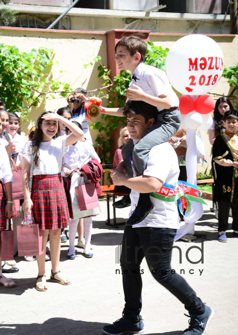 Azerbaijani schools celebrate Day of Farewell Bell. Azerbaijan, Baku,  14 June  2018