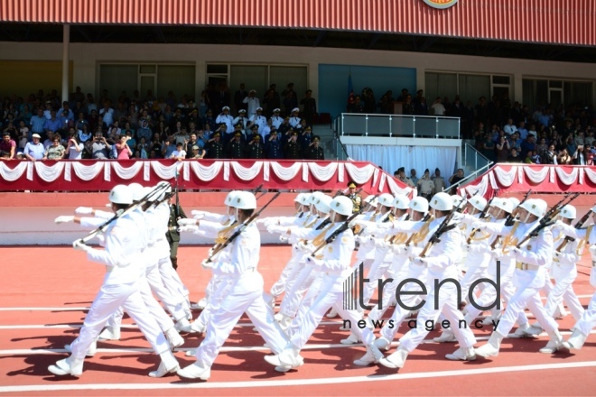 Graduation Ceremony at Heydar Aliyev Azerbaijan High Military School. Azerbaijan, Baku, 21 June 2018
