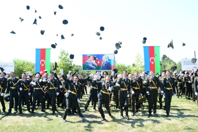 Graduation Ceremony at Heydar Aliyev Azerbaijan High Military School. Azerbaijan, Baku, 21 June 2018
