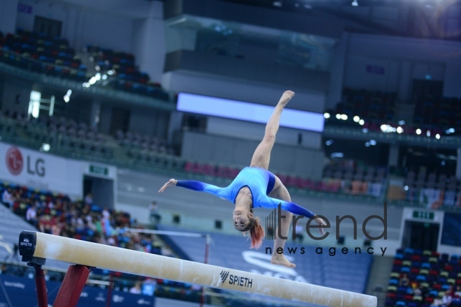 Bakıda Yeniyetmələrin Olimpiya Oyunlarına idman gimnastikası üzrə təsnifat yarışlarına start verildi  Azərbaycan, Bakı, 23 iyun 2018
