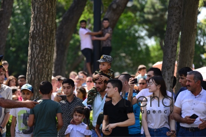 Military parade on occasion of centenary of Azerbaijani Army.