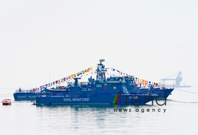 Military parade on occasion of centenary of Azerbaijani Army.