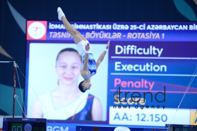 В Баку стартовал соревнования Первенства Азербайджана и Чемпионата Баку по спортивной гимнастике. Азербайджан, Баку, 29  июня, 2018
