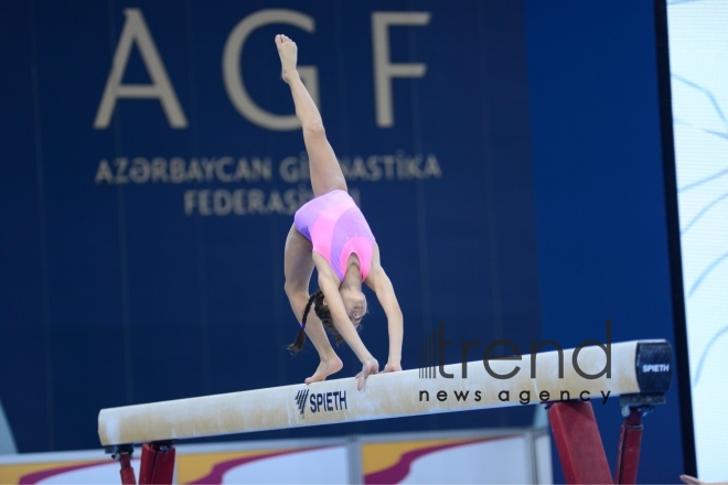 В Баку стартовал соревнования Первенства Азербайджана и Чемпионата Баку по спортивной гимнастике. Азербайджан, Баку, 29  июня, 2018
