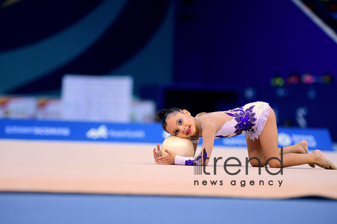 Bakıda bədii gimnastika üzrə "GymBala" adlı beynəlxalq turnirə start verilib. Azərbaycan, Bakı, 18 avqust , 2018 
 
  