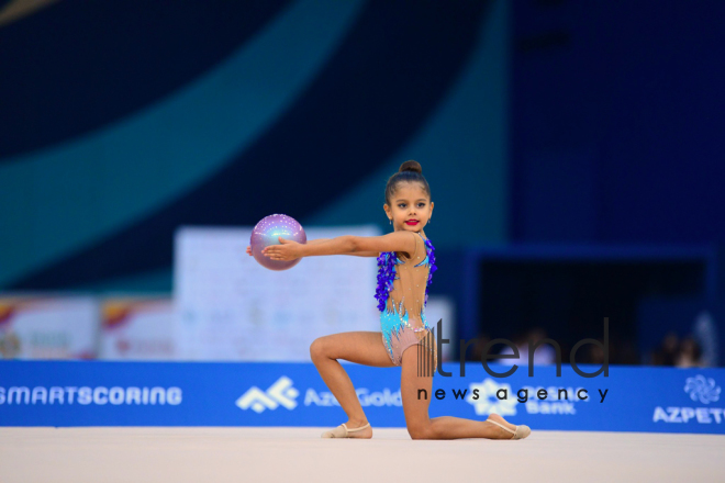 Bakıda bədii gimnastika üzrə "GymBala" adlı beynəlxalq turnirə start verilib. Azərbaycan, Bakı, 18 avqust , 2018 
 
  