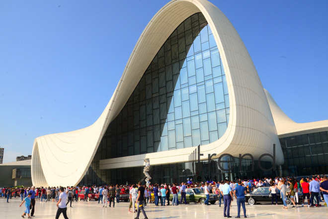 At a parade of classic cars in Baku. Azerbaijan, Baku, august 26, 2018