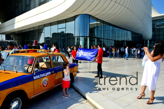 At a parade of classic cars in Baku. Azerbaijan, Baku, august 26, 2018