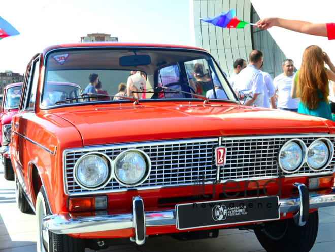 At a parade of classic cars in Baku. Azerbaijan, Baku, august 26, 2018