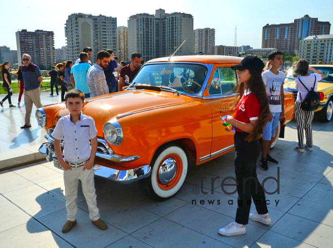 At a parade of classic cars in Baku. Azerbaijan, Baku, august 26, 2018