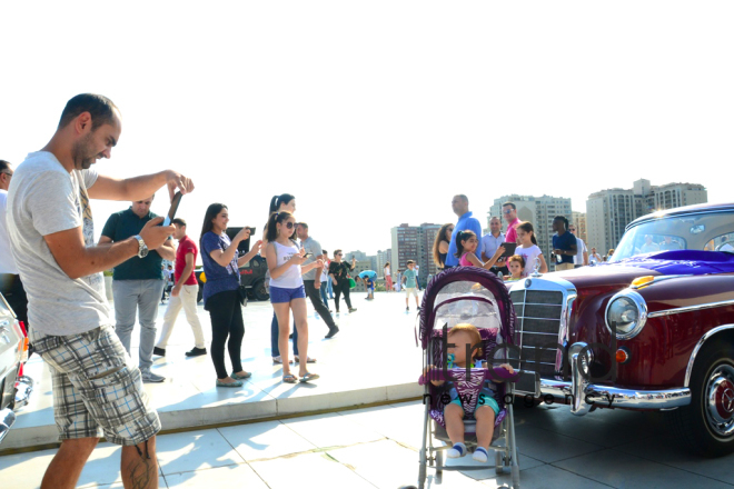 At a parade of classic cars in Baku. Azerbaijan, Baku, august 26, 2018