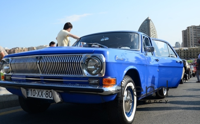 At a parade of classic cars in Baku. Azerbaijan, Baku, august 26, 2018