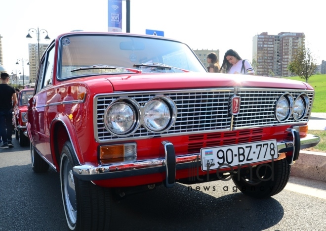 At a parade of classic cars in Baku. Azerbaijan, Baku, august 26, 2018