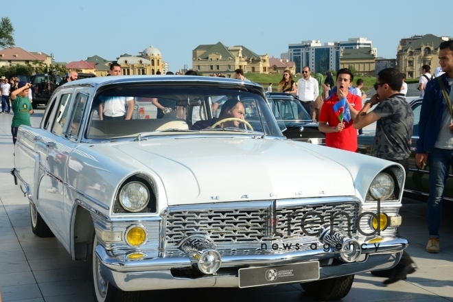 At a parade of classic cars in Baku. Azerbaijan, Baku, august 26, 2018