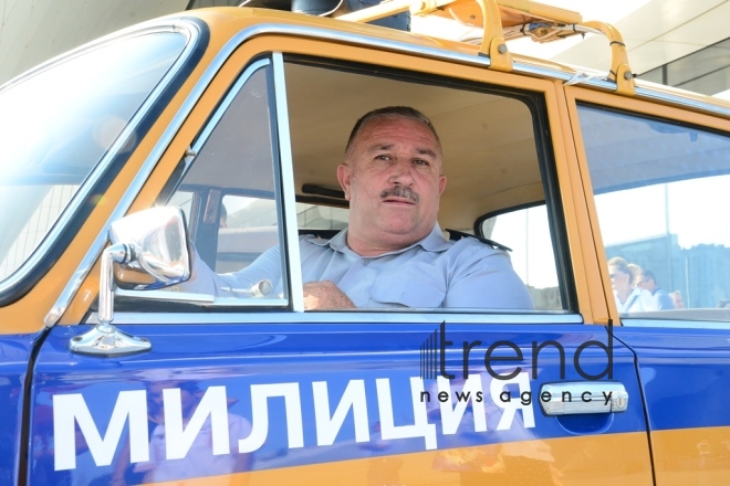 At a parade of classic cars in Baku. Azerbaijan, Baku, august 26, 2018