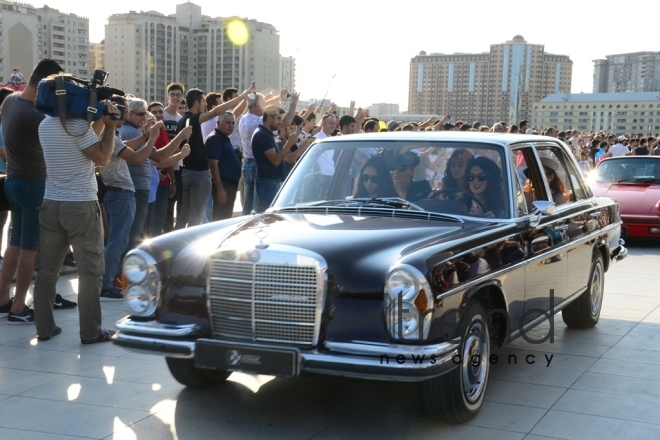 At a parade of classic cars in Baku. Azerbaijan, Baku, august 26, 2018