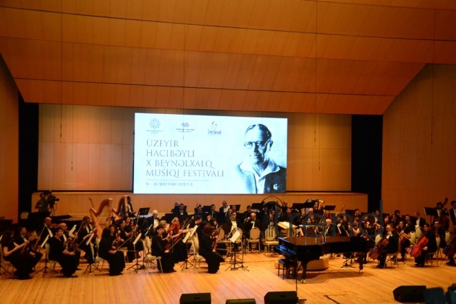 Solemn opening ceremony of 10th Uzeyir Hajibayli International Music Festival .Azerbaijan, Baku, September 18  2018
