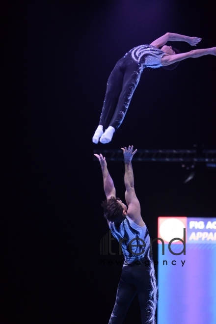 Finals of FIG Acrobatic Gymnastics World Cup kick off in Baku. Azerbaijan Baku 18 november 2018 
