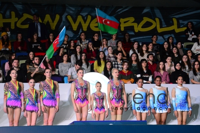 Finals of FIG Acrobatic Gymnastics World Cup kick off in Baku. Azerbaijan Baku 18 november 2018 
