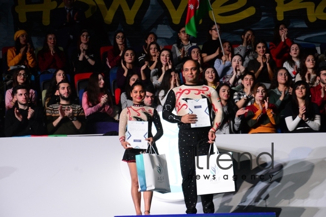 Finals of FIG Acrobatic Gymnastics World Cup kick off in Baku. Azerbaijan Baku 18 november 2018 
