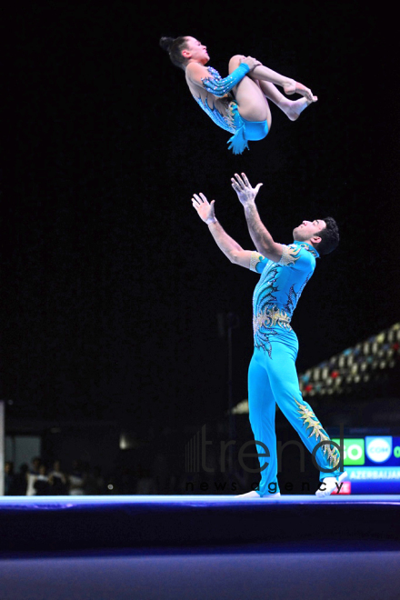 Finals of FIG Acrobatic Gymnastics World Cup kick off in Baku. Azerbaijan Baku 18 november 2018 
