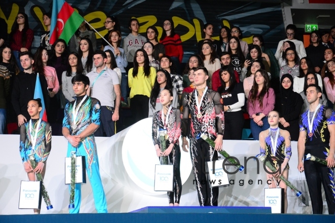 Finals of FIG Acrobatic Gymnastics World Cup kick off in Baku. Azerbaijan Baku 18 november 2018 
