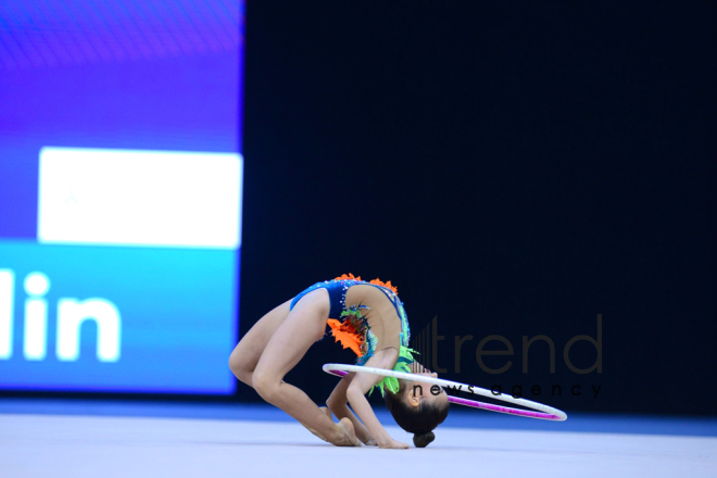 Milli Gimnastika Arenasında bədii gimnastika üzrə 25-ci Azərbaycan Birinciliyi start götürüb. Azərbaycan. Bakı 6 dekabr 2018