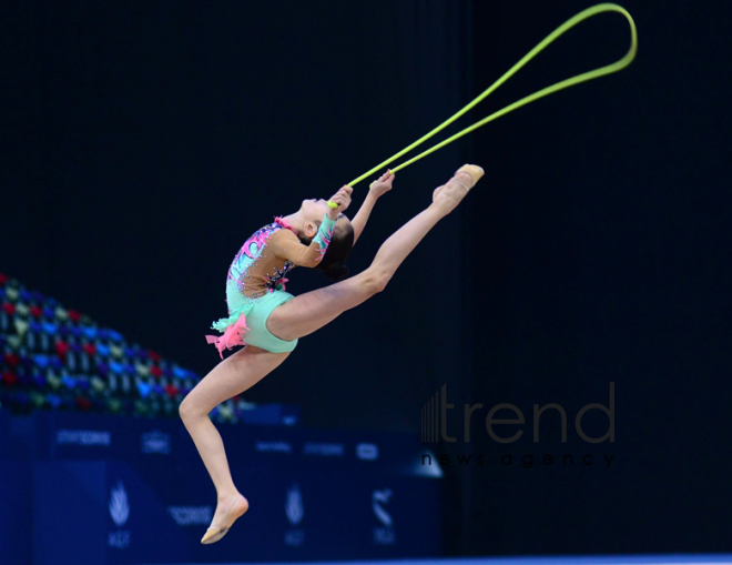 25th Championship of Azerbaijan in rhythmic gymnastics has kicked off in the National Gymnastics Arena in Baku. Azerbaijan Baku 6 December 2018
