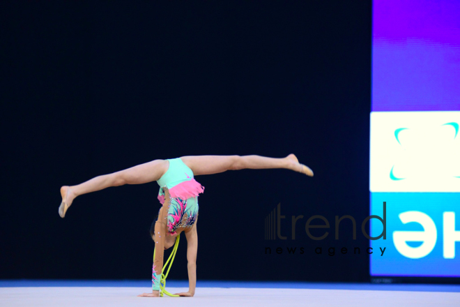 Milli Gimnastika Arenasında bədii gimnastika üzrə 25-ci Azərbaycan Birinciliyi start götürüb. Azərbaycan. Bakı 6 dekabr 2018