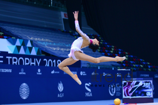 Second day of 25th Azerbaijan Championship in Rhythmic Gymnastics kicks off in Baku. Azerbaijan Baku 7 December 2018
