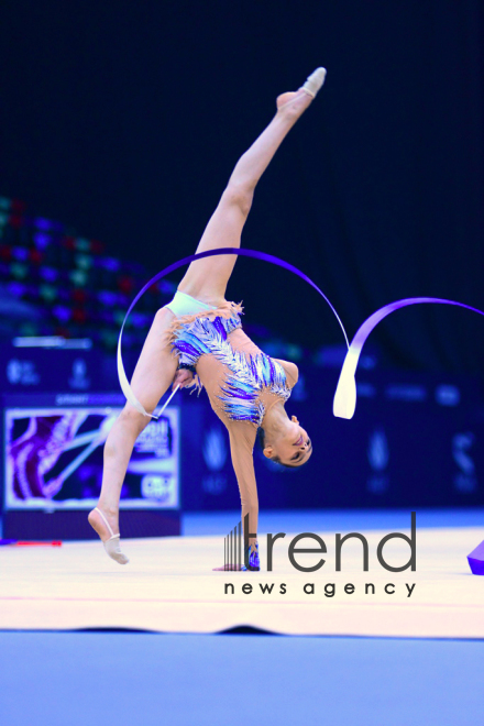 Second day of 25th Azerbaijan Championship in Rhythmic Gymnastics kicks off in Baku. Azerbaijan Baku 7 December 2018
