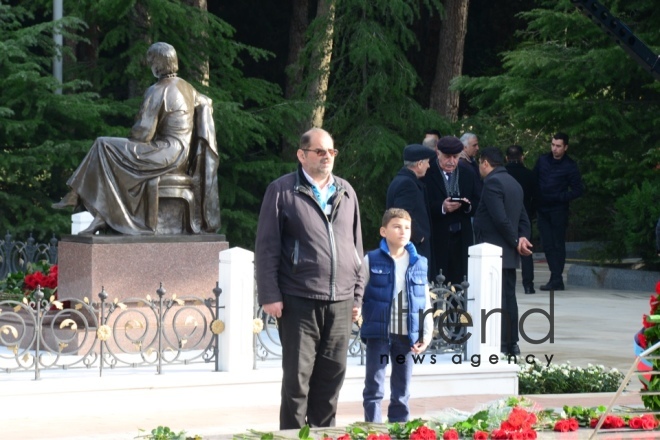 Azerbaijani public reveres memory of great leader Heydar Aliyev. Azerbaijan Baku 12 December 2018