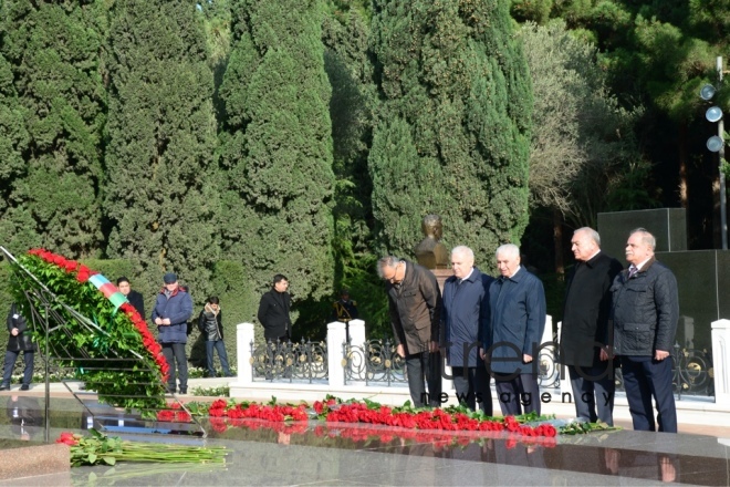 Azerbaijani public reveres memory of great leader Heydar Aliyev. Azerbaijan Baku 12 December 2018
