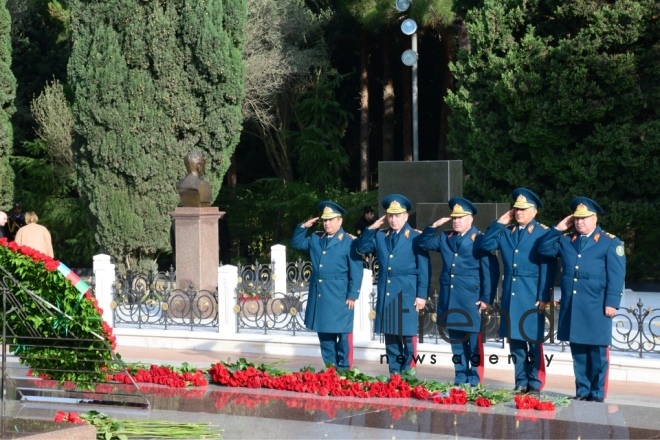 Azerbaijani public reveres memory of great leader Heydar Aliyev. Azerbaijan Baku 12 December 2018
