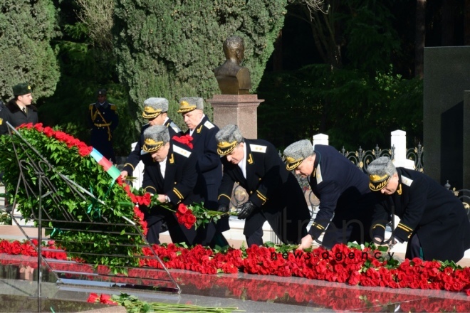 Azerbaijani public reveres memory of great leader Heydar Aliyev. Azerbaijan Baku 12 December 2018