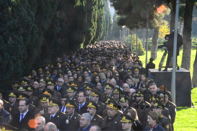 Azerbaijani public reveres memory of great leader Heydar Aliyev. Azerbaijan Baku 12 December 2018