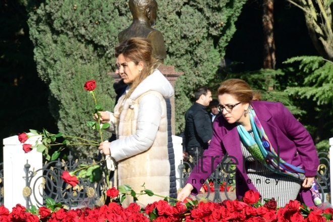 Azerbaijani public reveres memory of great leader Heydar Aliyev. Azerbaijan Baku 12 December 2018